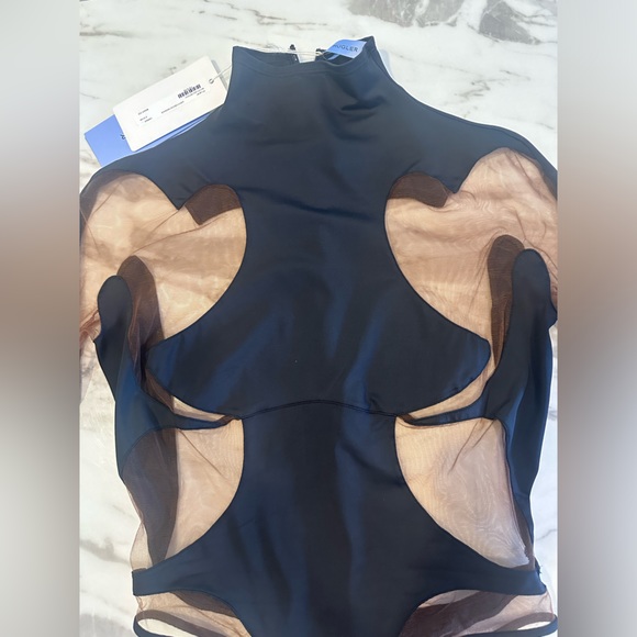 MUGLER
Jersey & tulle high neck bodysuit - Picture 6 of 11
